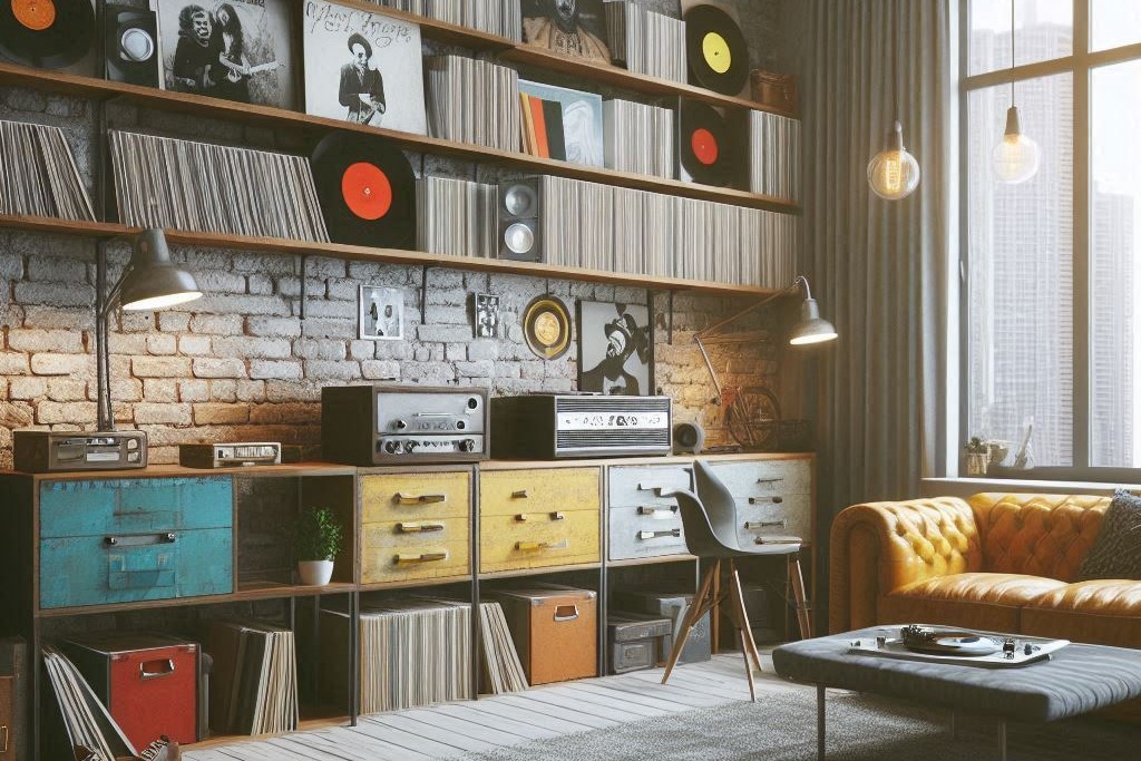 Wohnung mit großer Vinyl-Sammlung